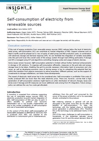 Self-consumption of electricity from renewable sources